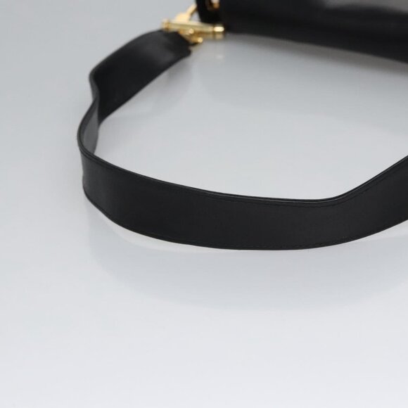 CELINE Shoulder Bag Leather Black Gold Auth EC517 - Picture 7 of 16